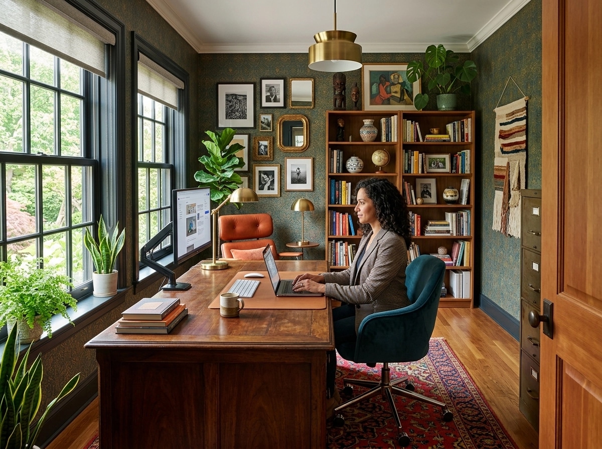 Office interior in Eclectic style — photo by GenRoom AI