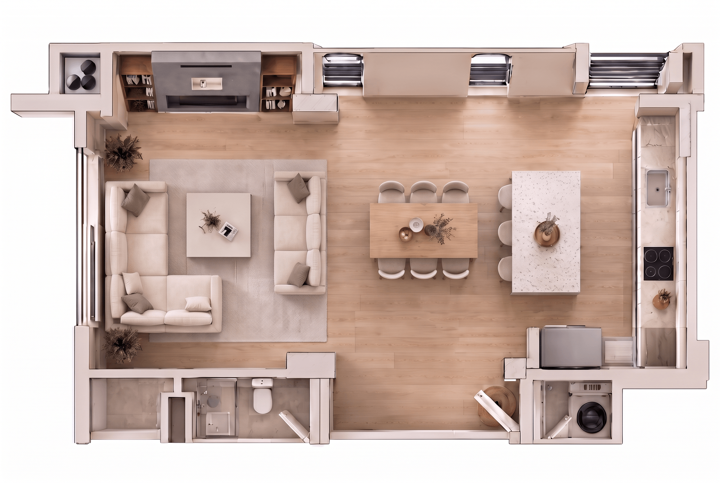 Contemporary Living Room design — interior photo by GenRoom AI
