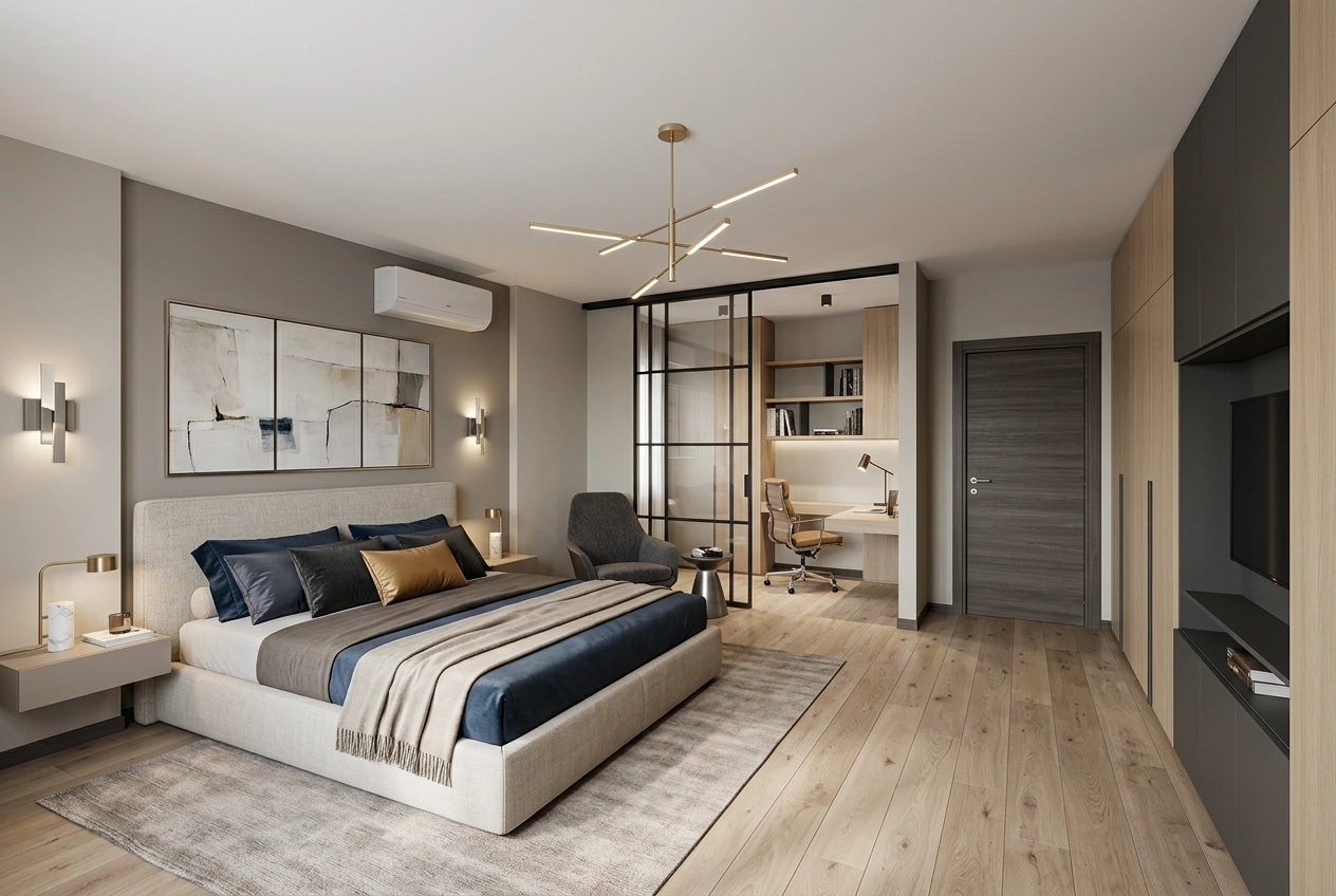 Contemporary Bedroom design — interior photo by GenRoom AI