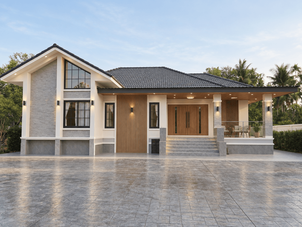 Design de façade en style Contemporary Facade — Façade par GenRoom AI
