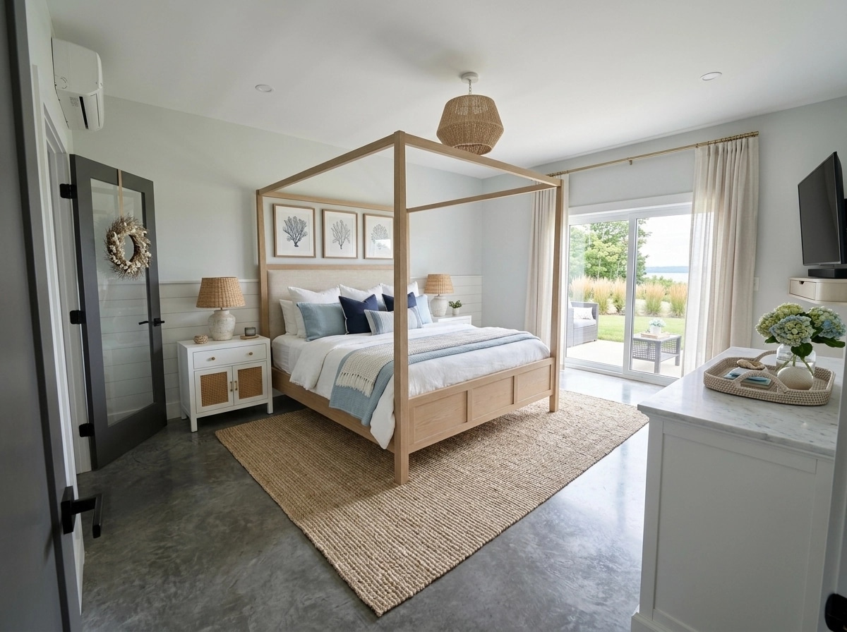 Interior design in Coastal / Hamptons style — Bedroom by GenRoom AI