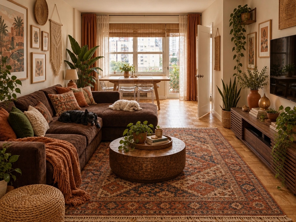 Interior design in Bohemian style — Living Room by GenRoom AI