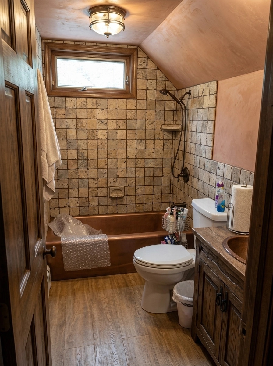 Interior design in Rustic style — Bathroom by GenRoom AI