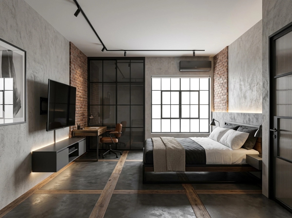Design de interiores em estilo Loft / Industrial — Quarto por GenRoom AI