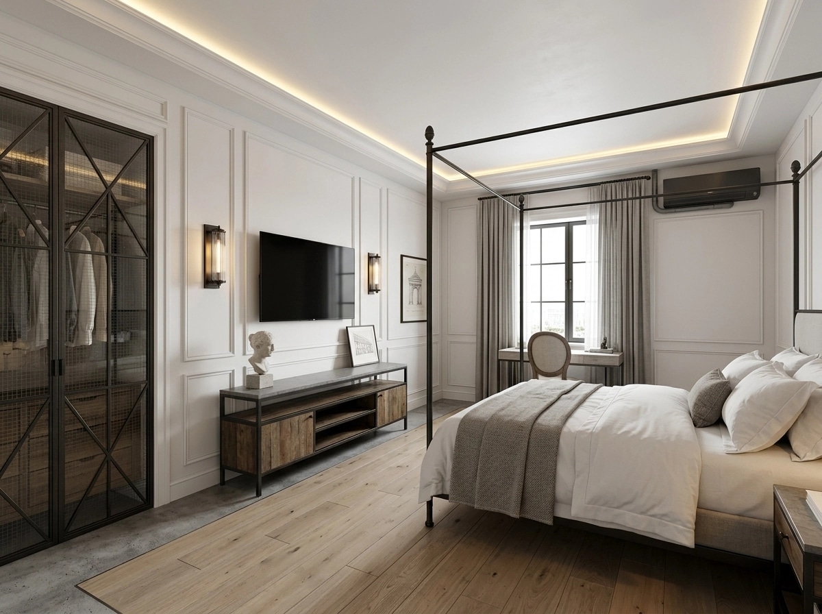 Neoclassic Bedroom design — interior photo by GenRoom AI