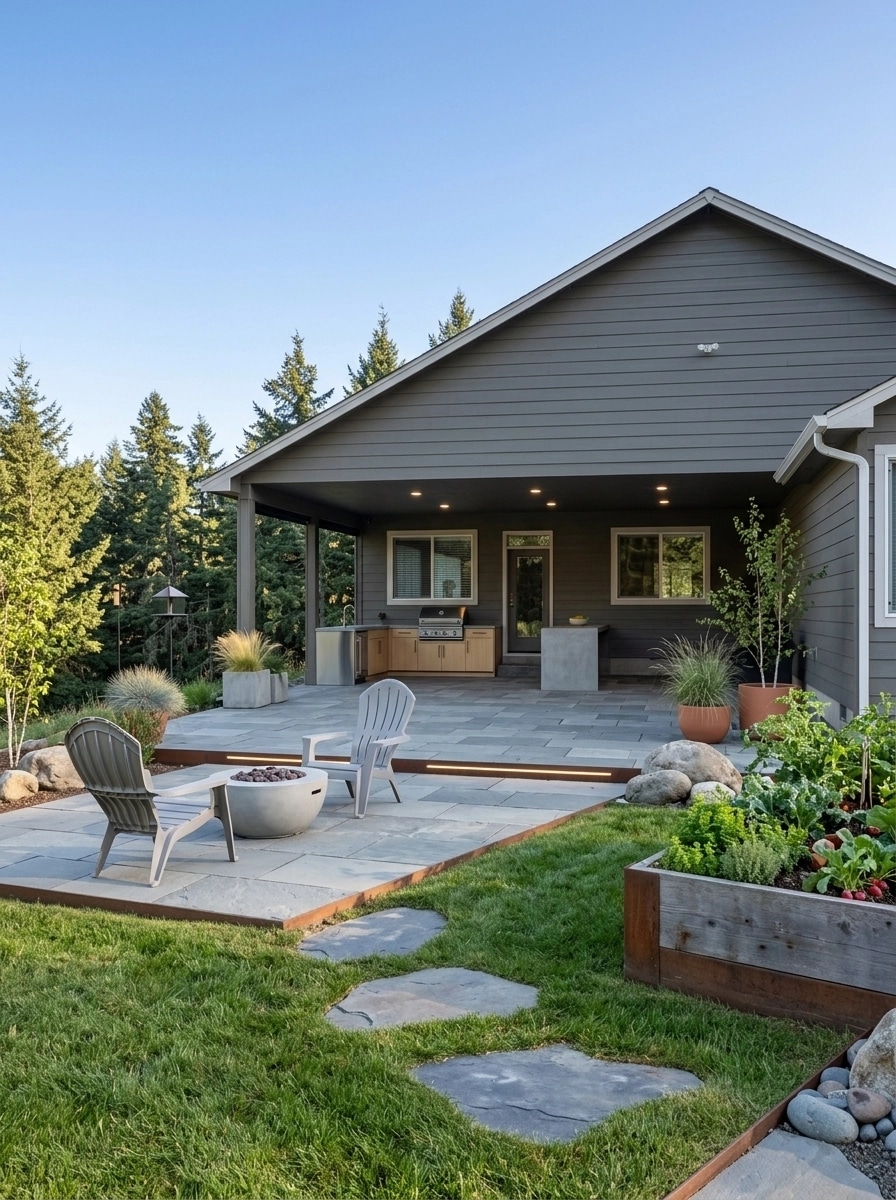 Landscape design in Scandinavian Garden style — Yard by GenRoom AI