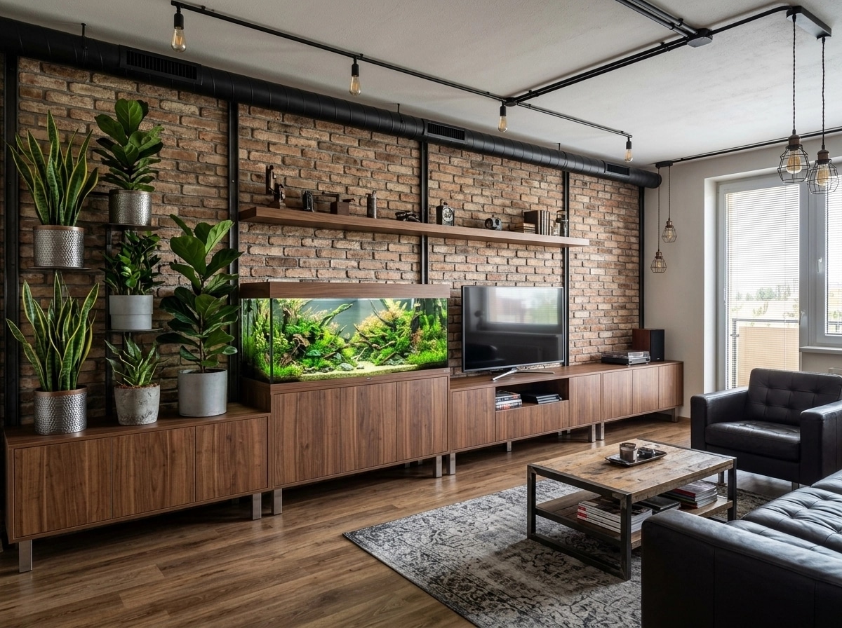 Interior design in Loft / Industrial style — Living Room by GenRoom AI