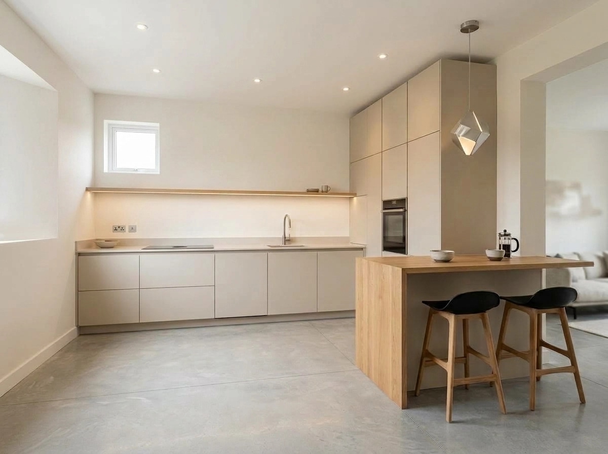 Minimalism Kitchen design — interior photo by GenRoom AI