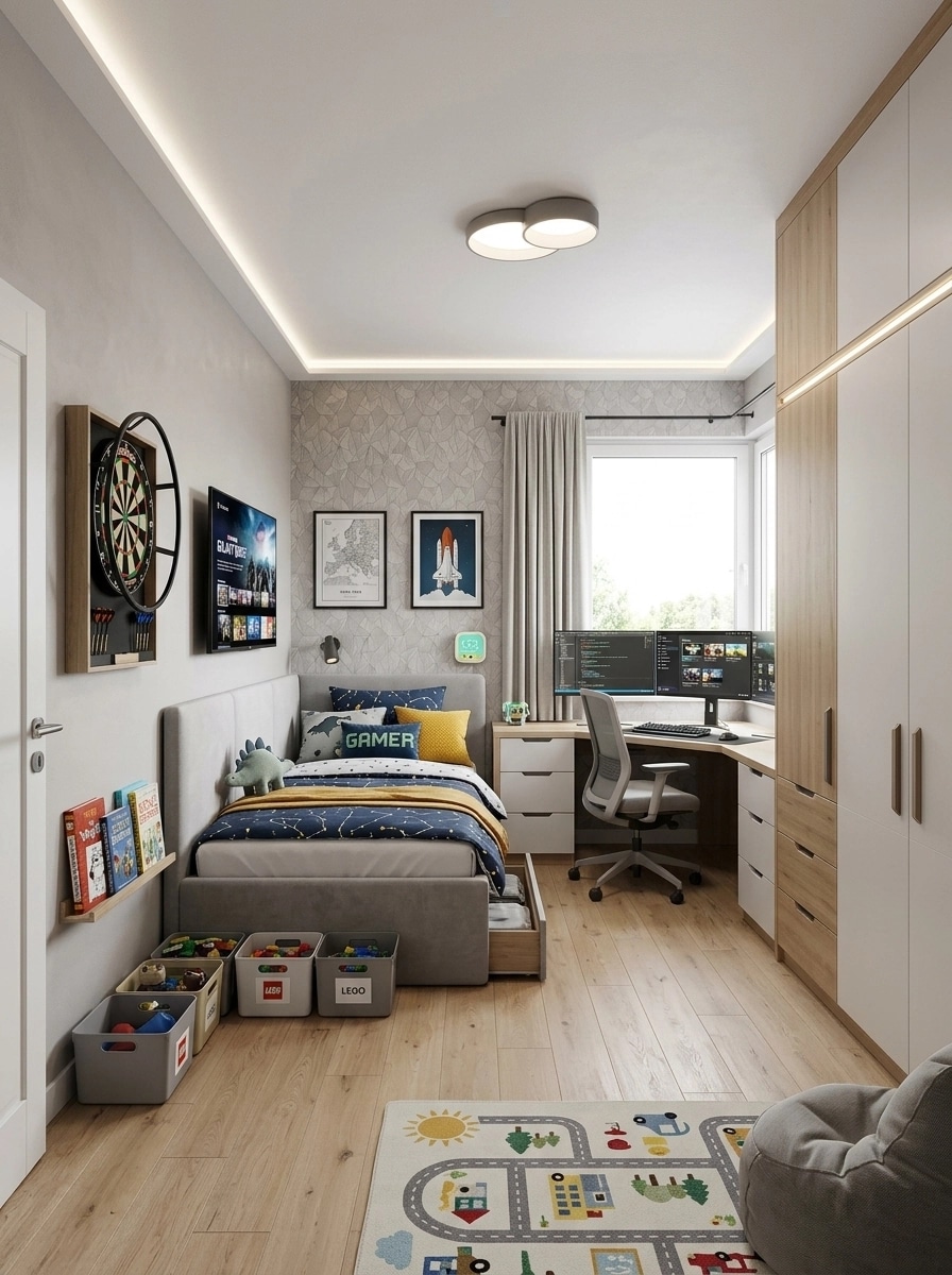 Contemporary Kids Room design — interior photo by GenRoom AI