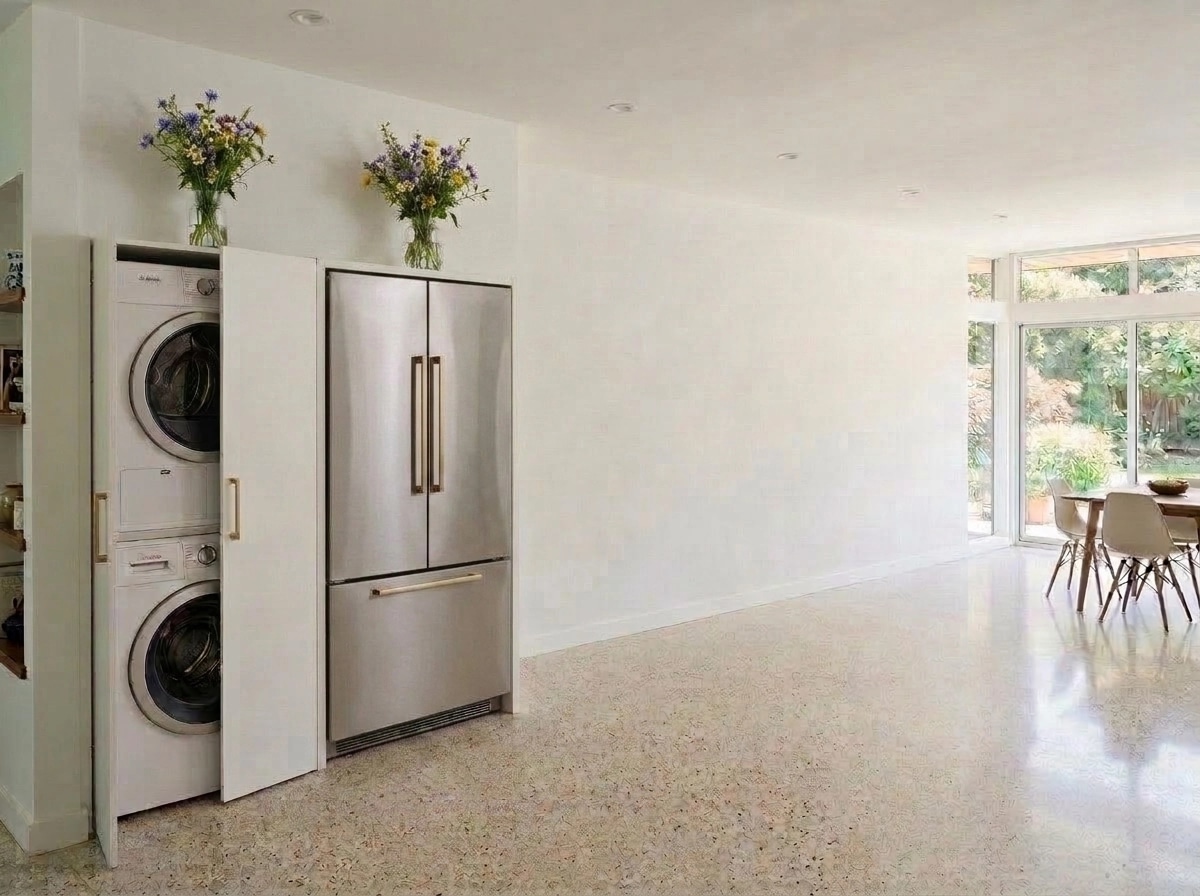 Kitchen interior in Mid-Century Modern style — photo by GenRoom AI