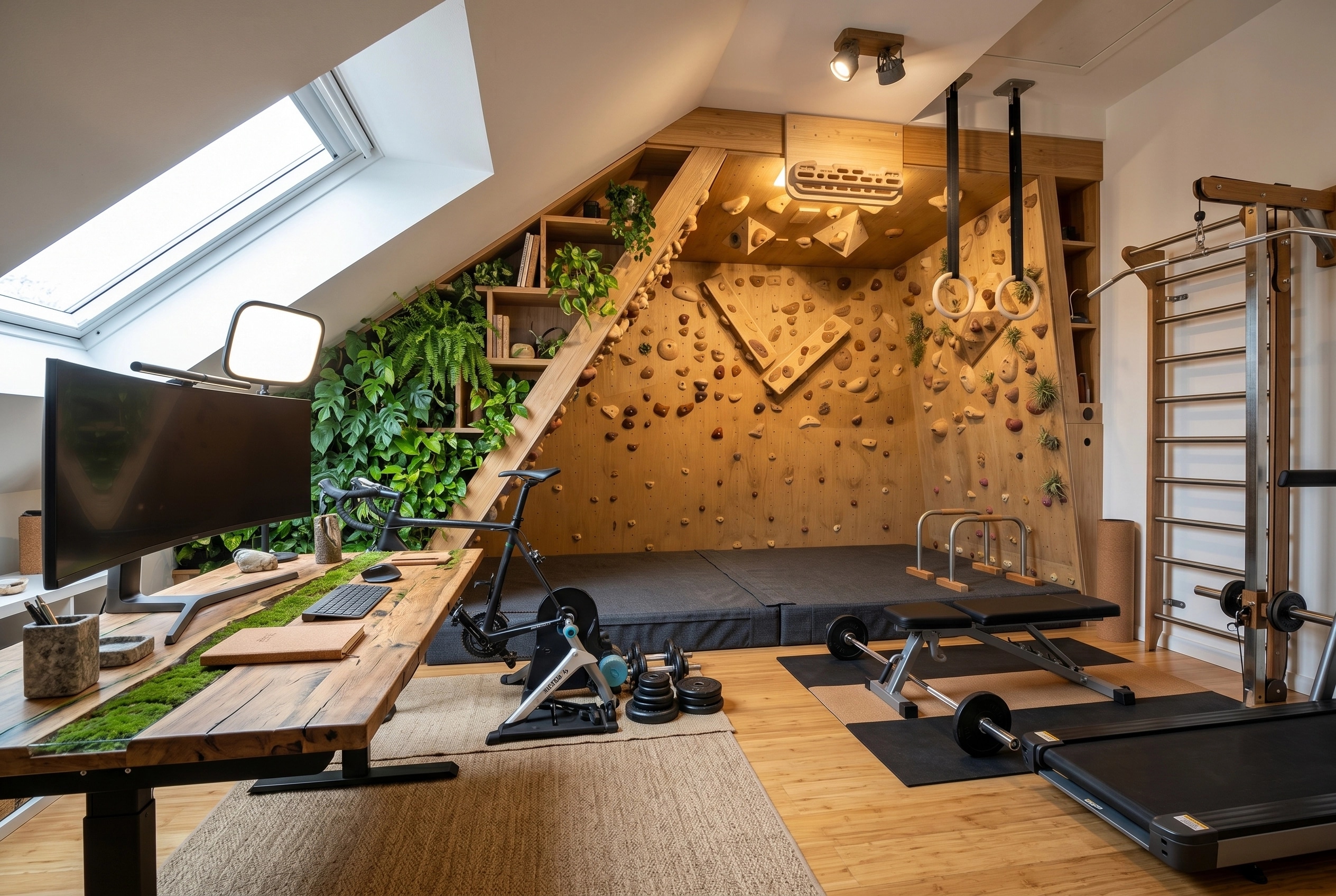 Office interior in Biophilic style — photo by GenRoom AI