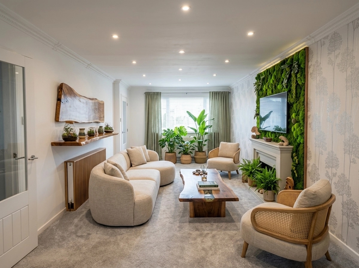 Interior design in Biophilic style — Living Room by GenRoom AI