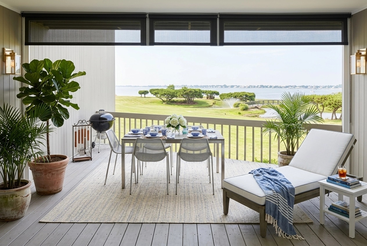 Interior design in Coastal / Hamptons style — terrace by GenRoom AI