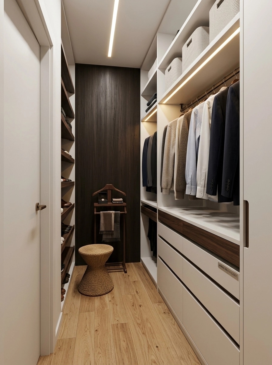 Design de interiores em estilo Japandi — wardrobe por GenRoom AI
