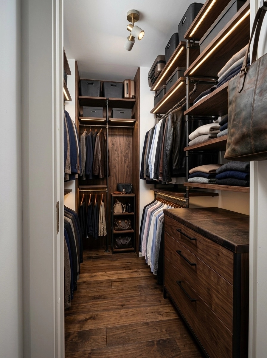 Interior design in Loft / Industrial style — wardrobe by GenRoom AI