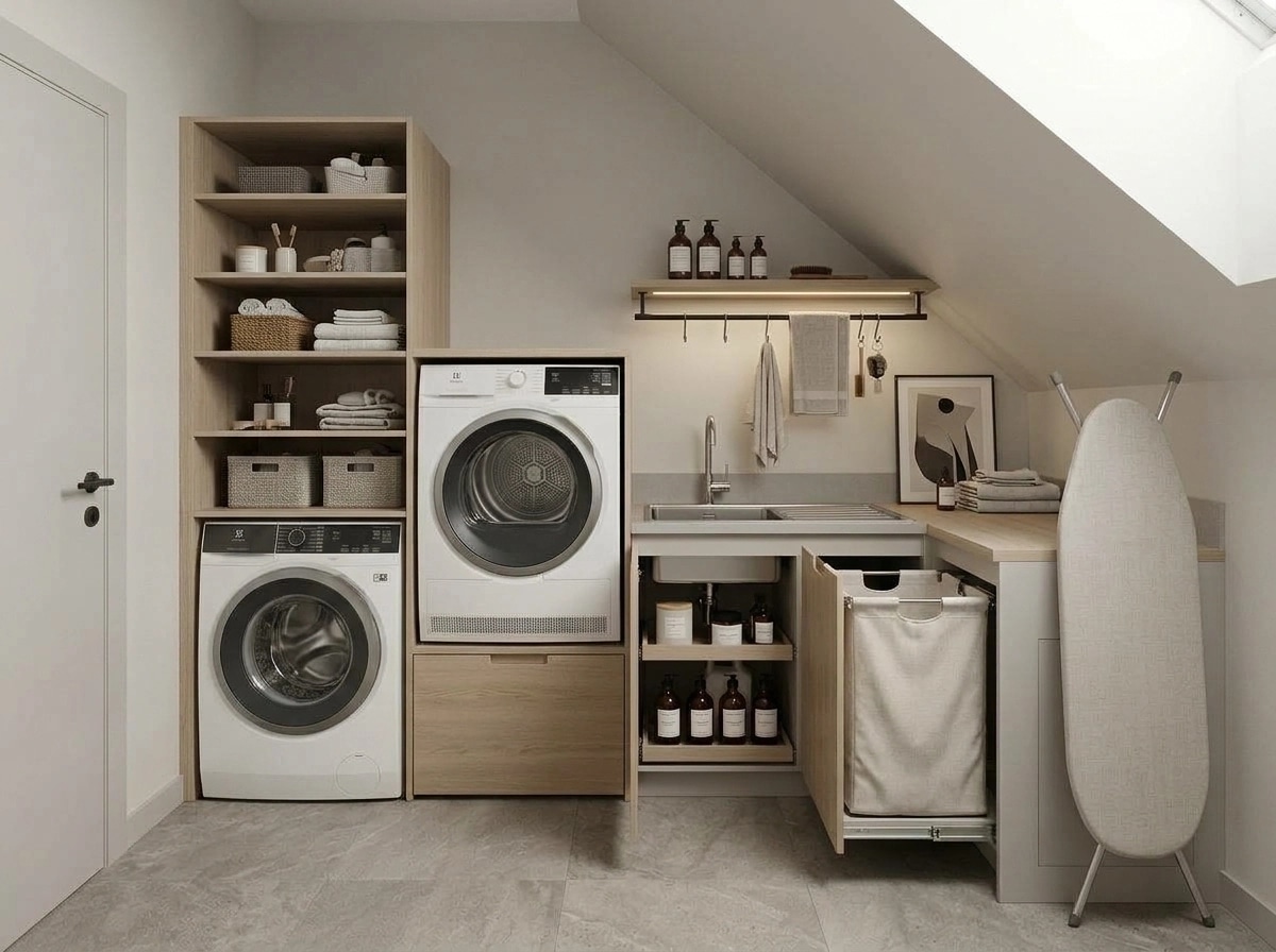 Interior design in Contemporary style — laundry by GenRoom AI