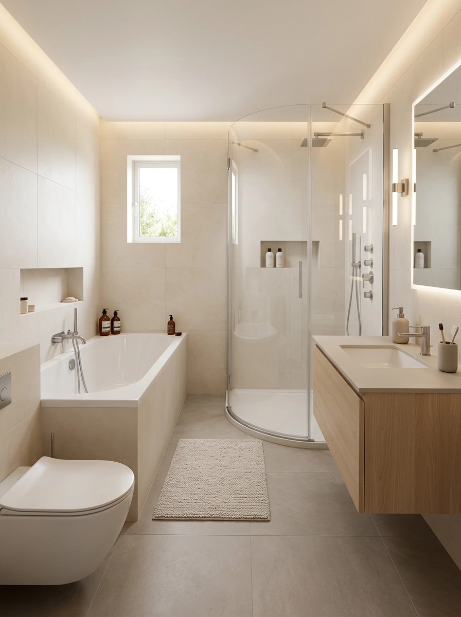 Minimalism Bathroom design — interior photo by GenRoom AI