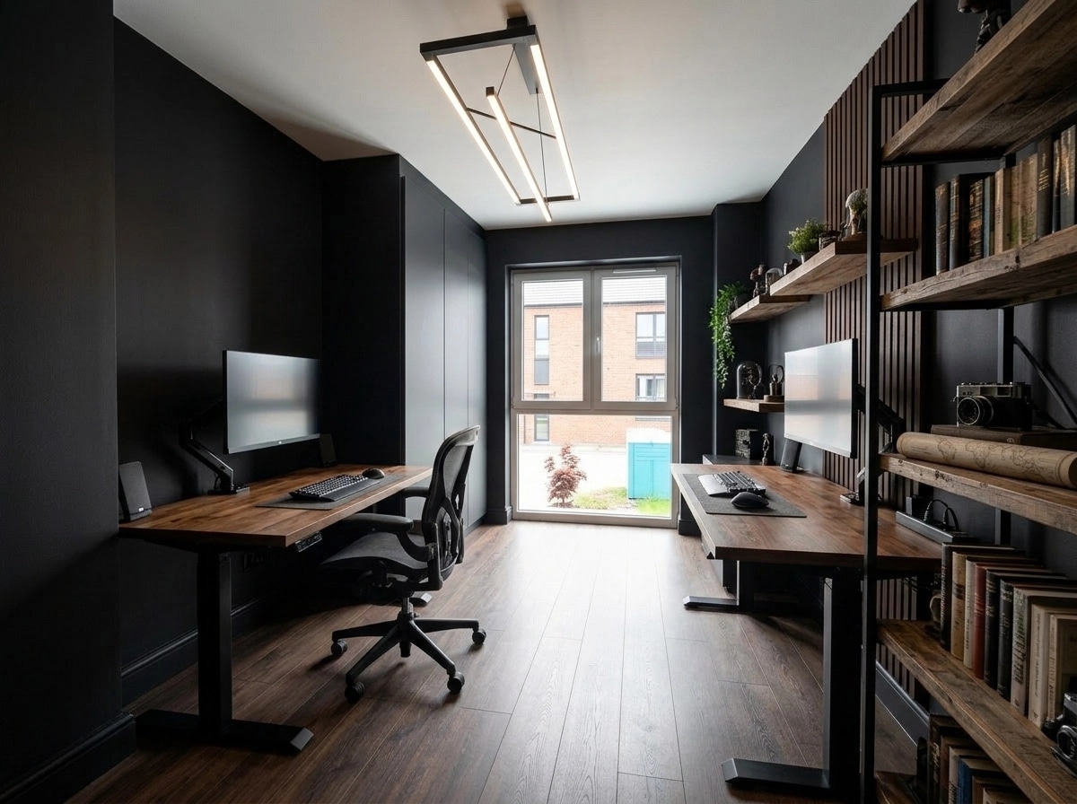 Interior design in Blacktec style — home_office by GenRoom AI