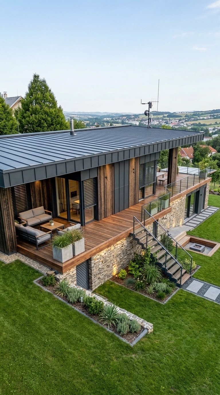 Facade design in Barnhouse Facade style — photo by GenRoom AI