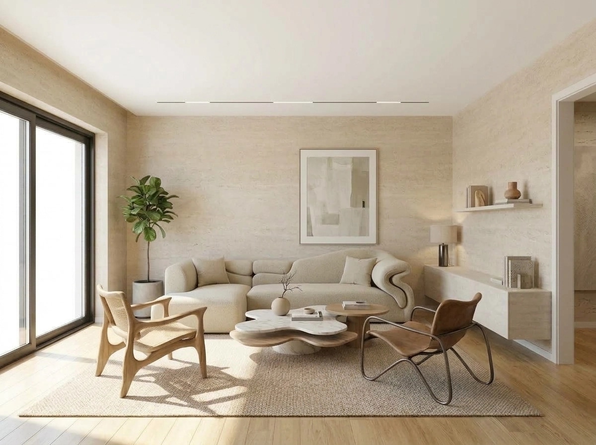 Minimalism Living Room design — interior photo by GenRoom AI