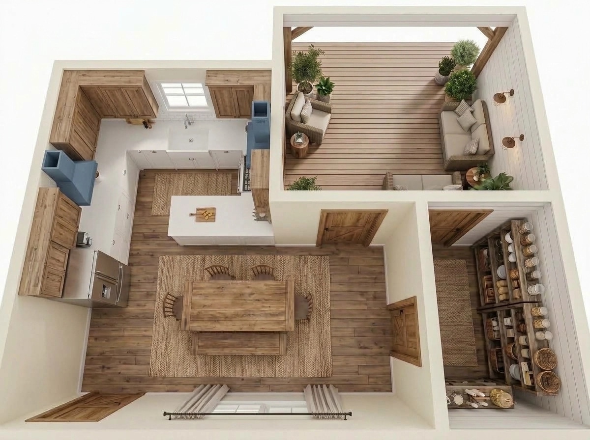Modern Farmhouse Living Room design — interior photo by GenRoom AI