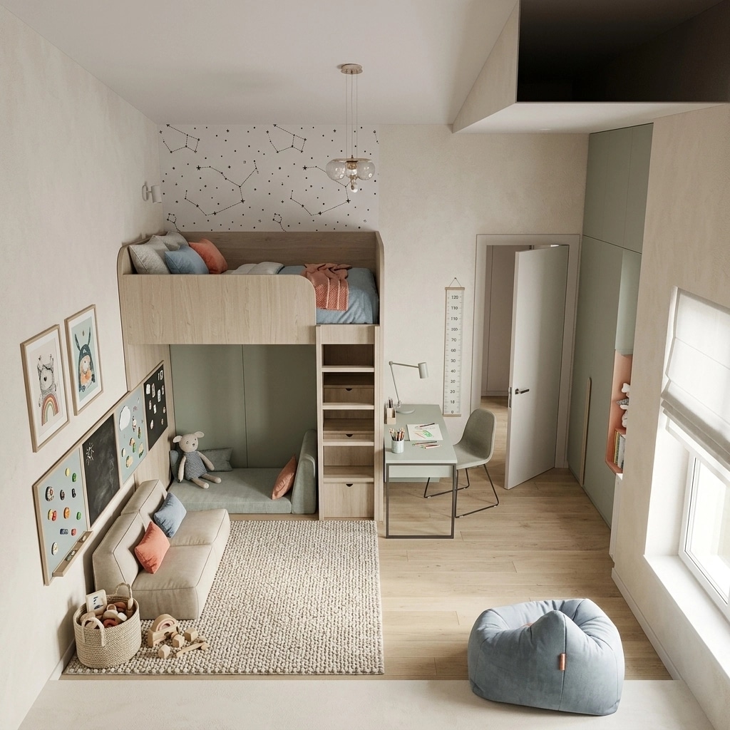Contemporary Kids Room design — interior photo by GenRoom AI