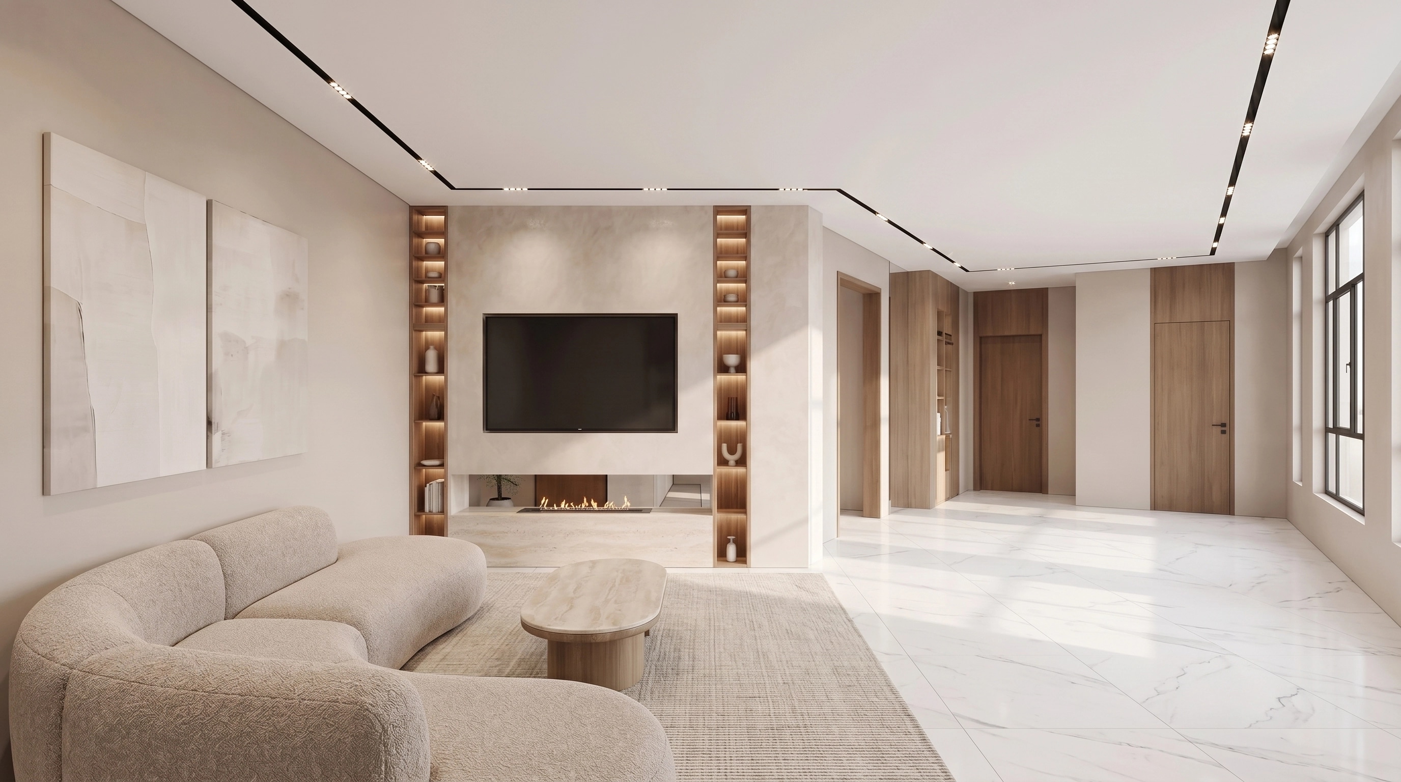 Interior design in Minimalism style — Living Room by GenRoom AI