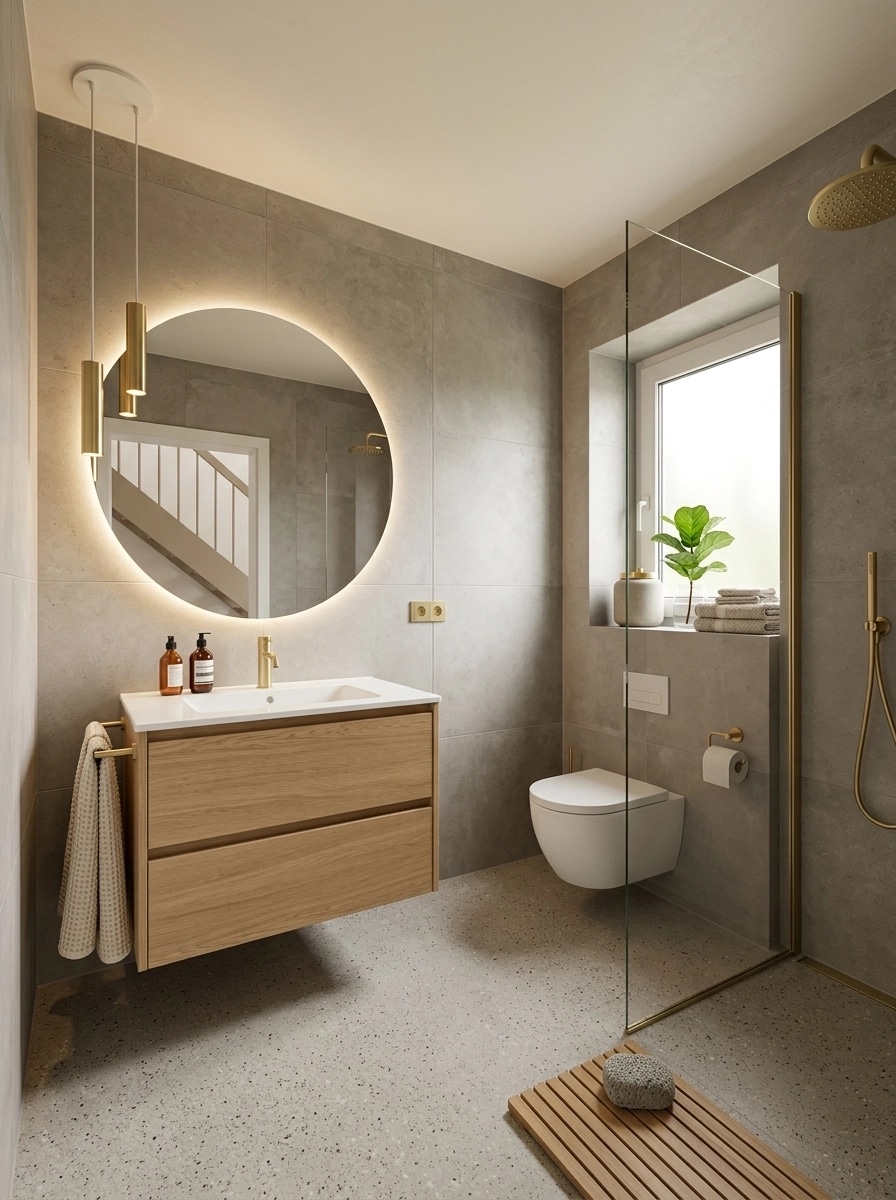 Bathroom interior in Scandinavian style — photo by GenRoom AI