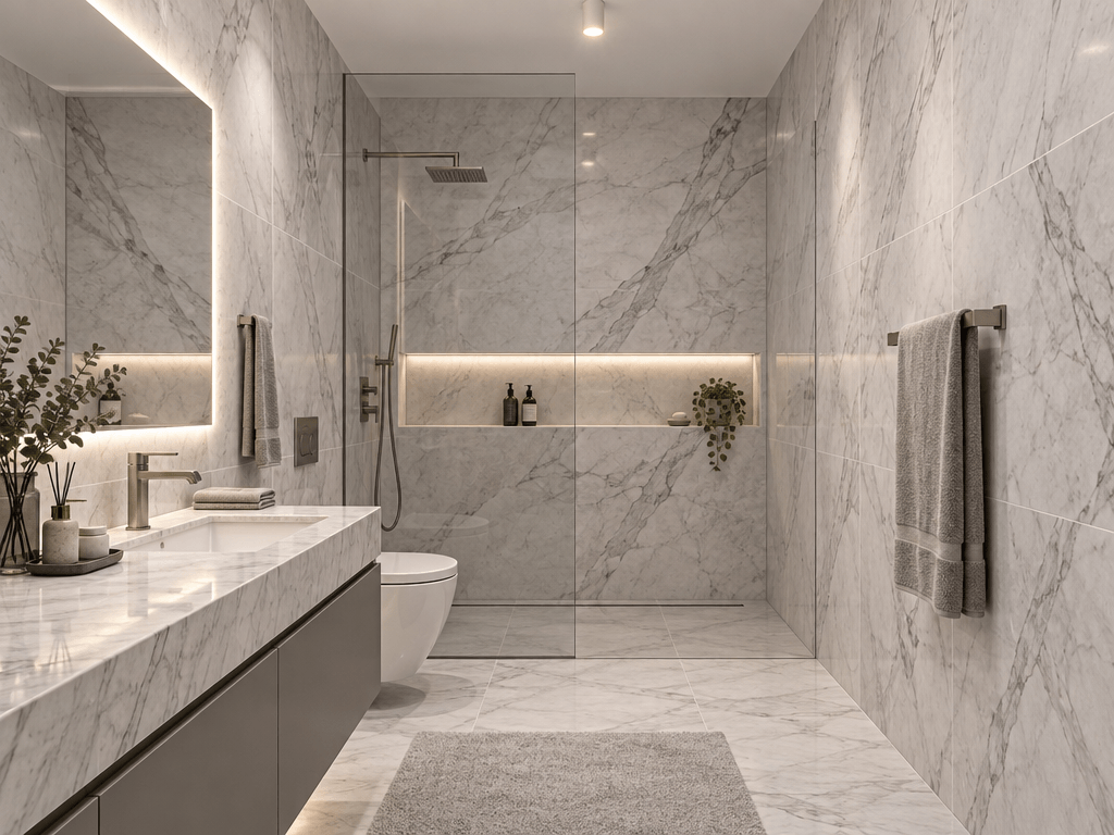 Minimalism Bano design — interior photo by GenRoom AI