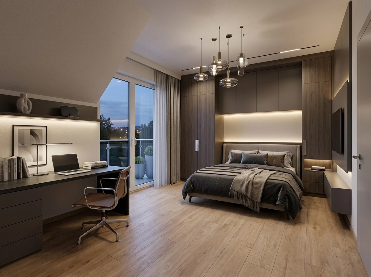 Contemporary Bedroom design — interior photo by GenRoom AI