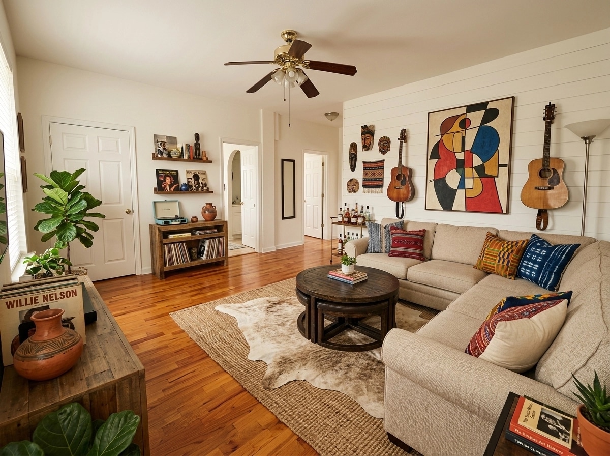 Modern Farmhouse Living Room design — interior photo by GenRoom AI