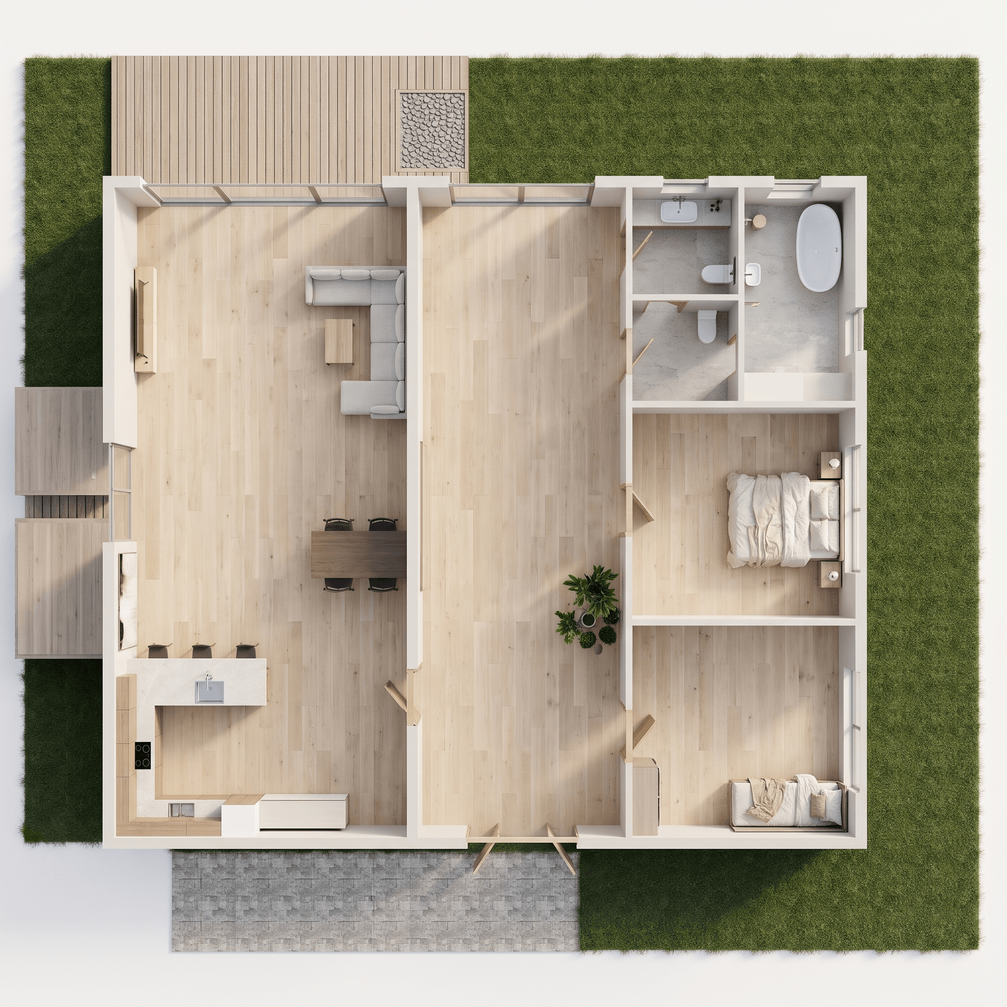 Interior design in Minimalism style — Living Room by GenRoom AI