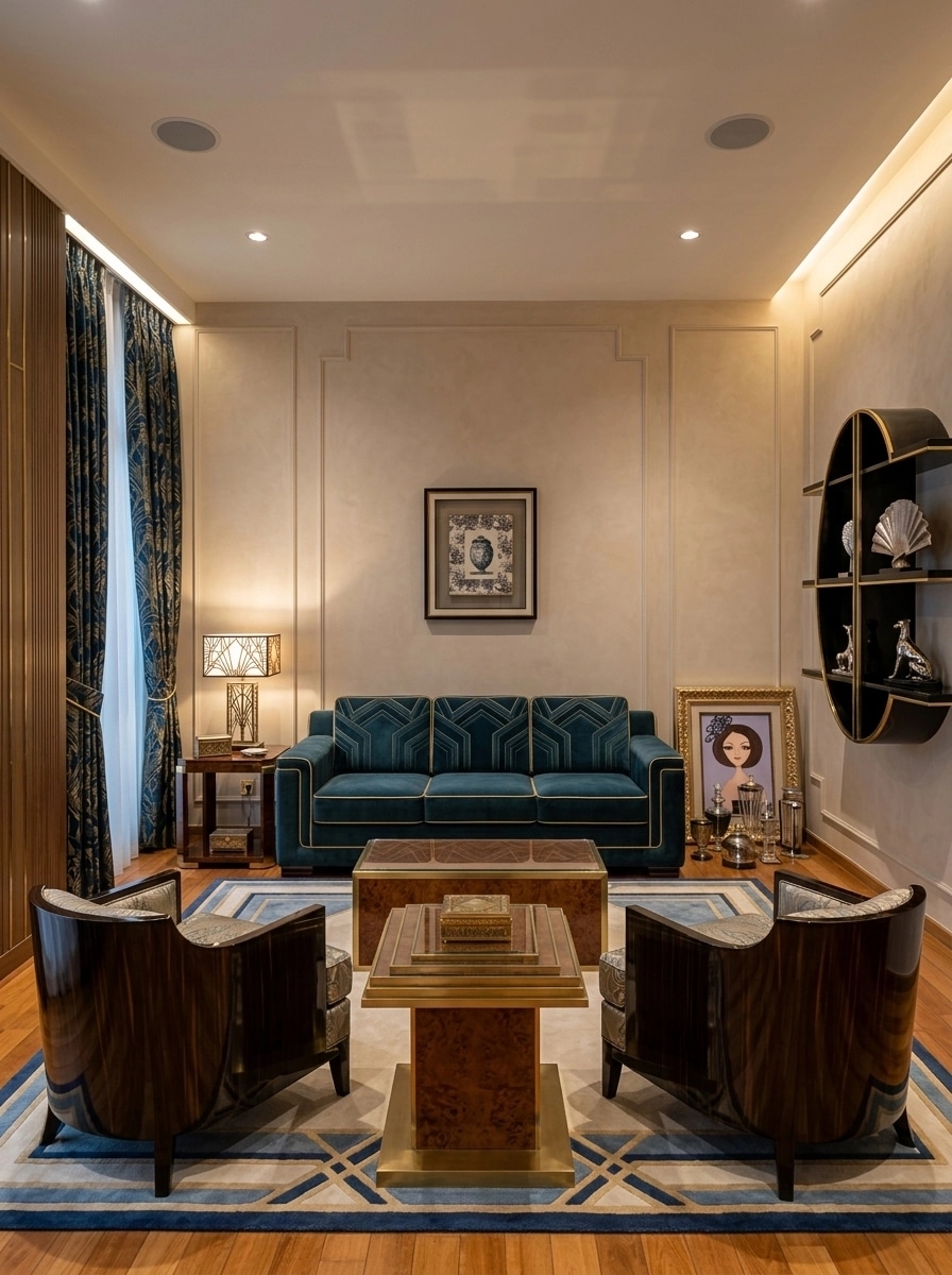 Art Deco Living Room design — interior photo by GenRoom AI