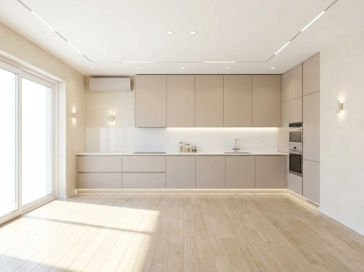 Kitchen interior in Minimalism style — photo by GenRoom AI