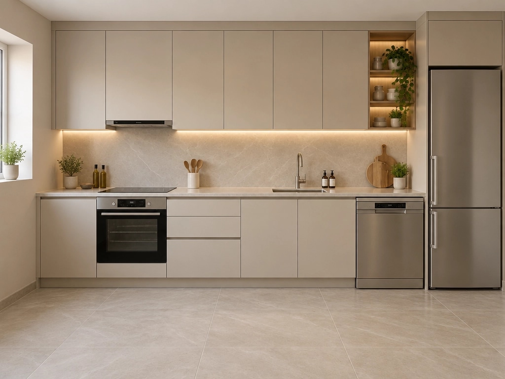 Kitchen interior in Minimalism style — photo by GenRoom AI