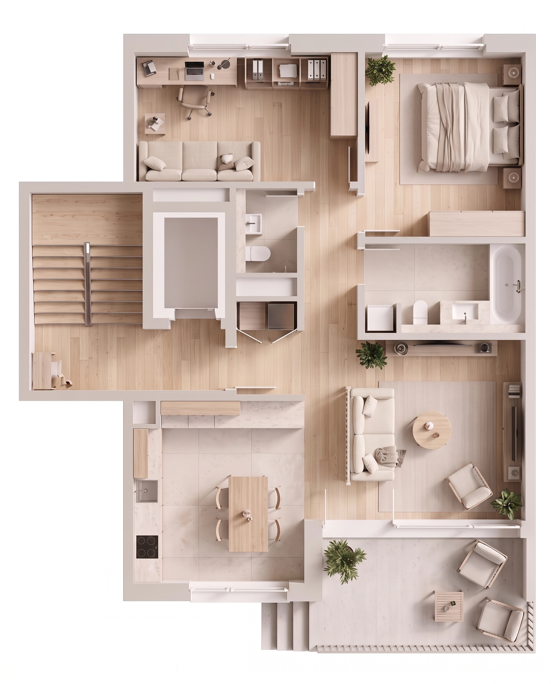 Interior design in Minimalism style — Living Room by GenRoom AI