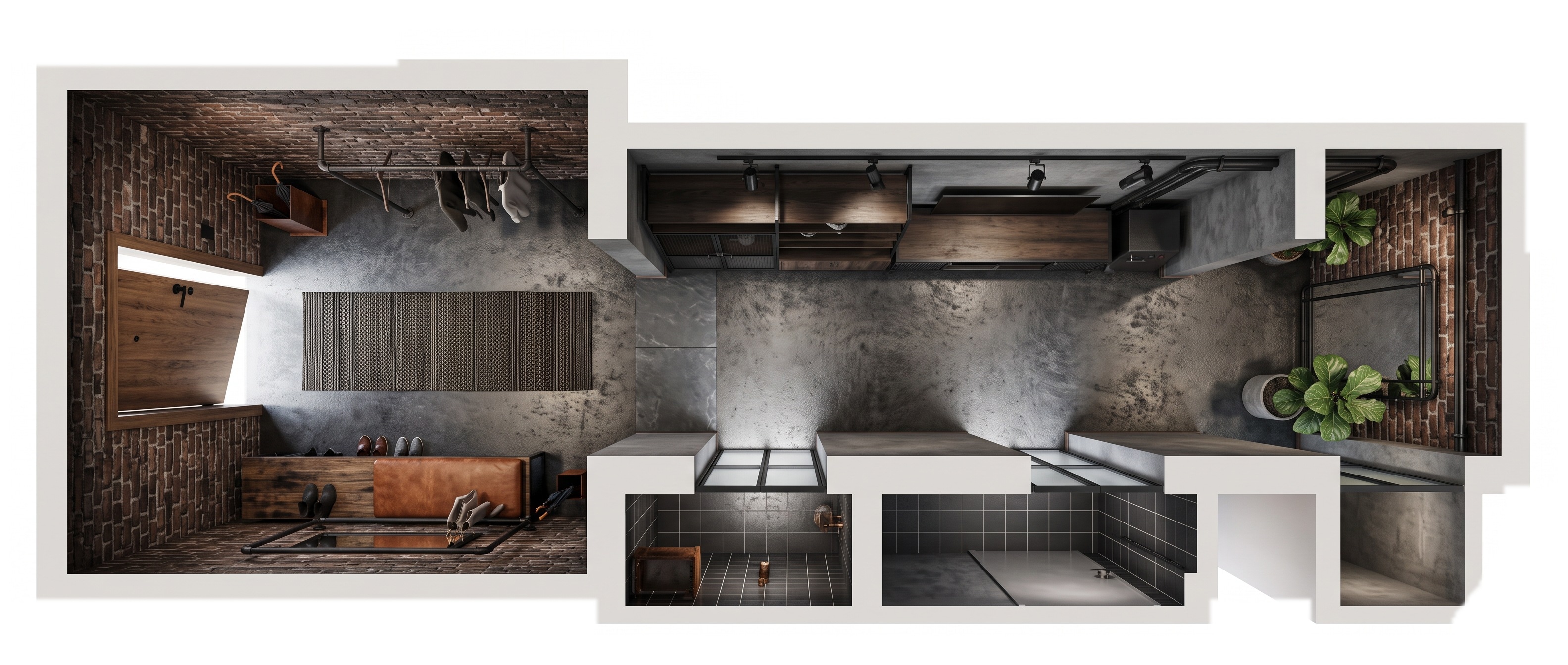 Loft / Industrial Living Room design — interior photo by GenRoom AI