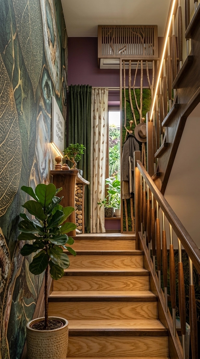 Biophilic Corridoio design — interior photo by GenRoom AI