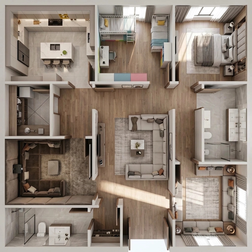 Interior design in Contemporary style — Living Room by GenRoom AI