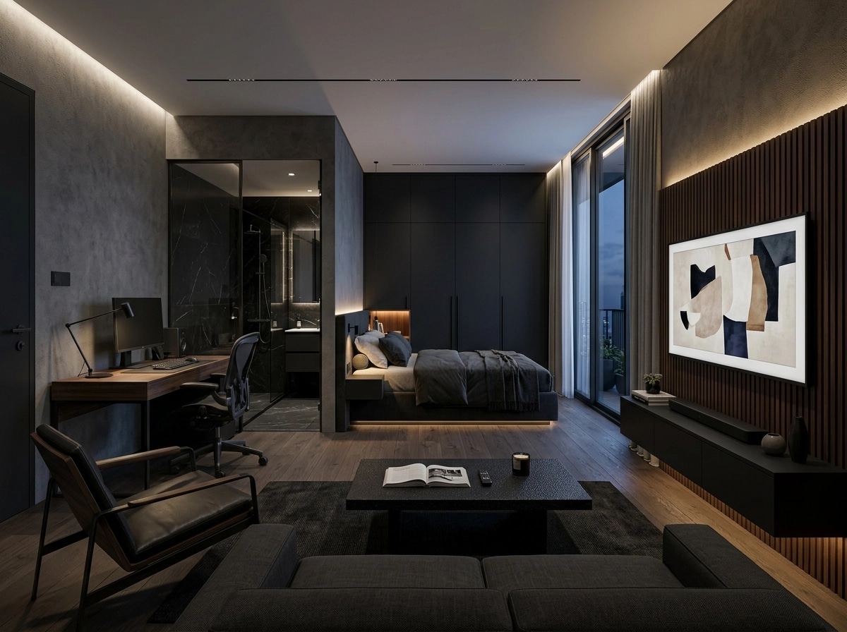 Interior design in Blacktec style — Living Room by GenRoom AI