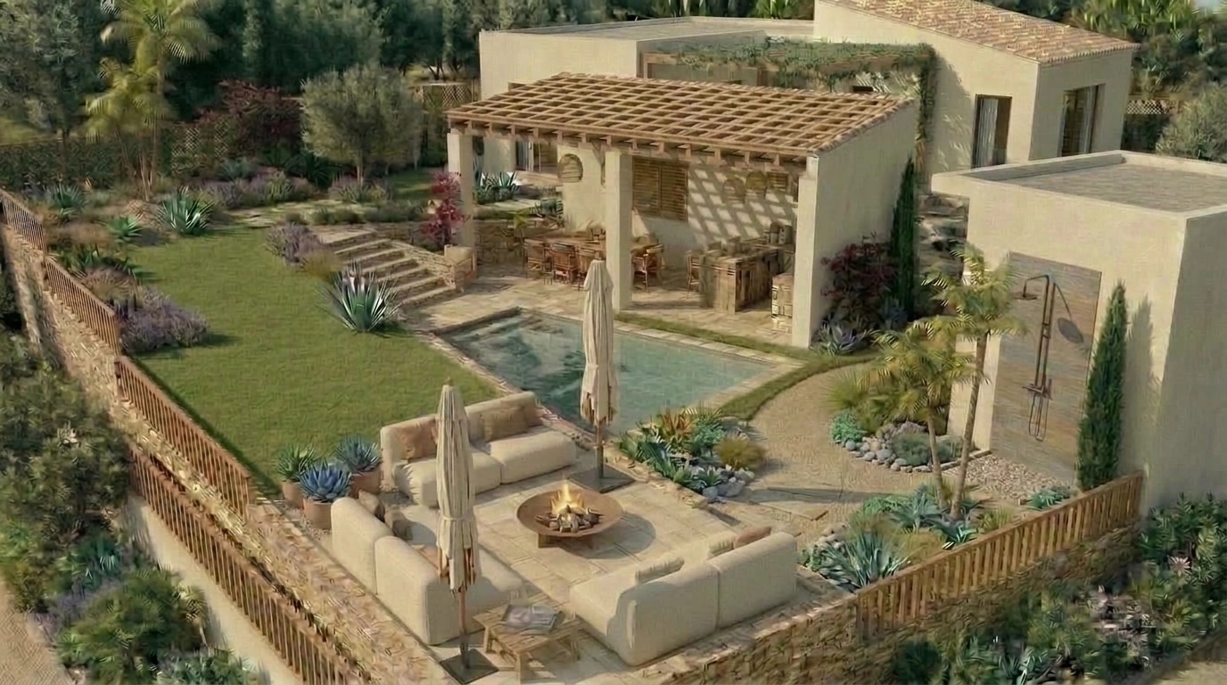 Landscape design in Eco Natural Garden style — Yard by GenRoom AI