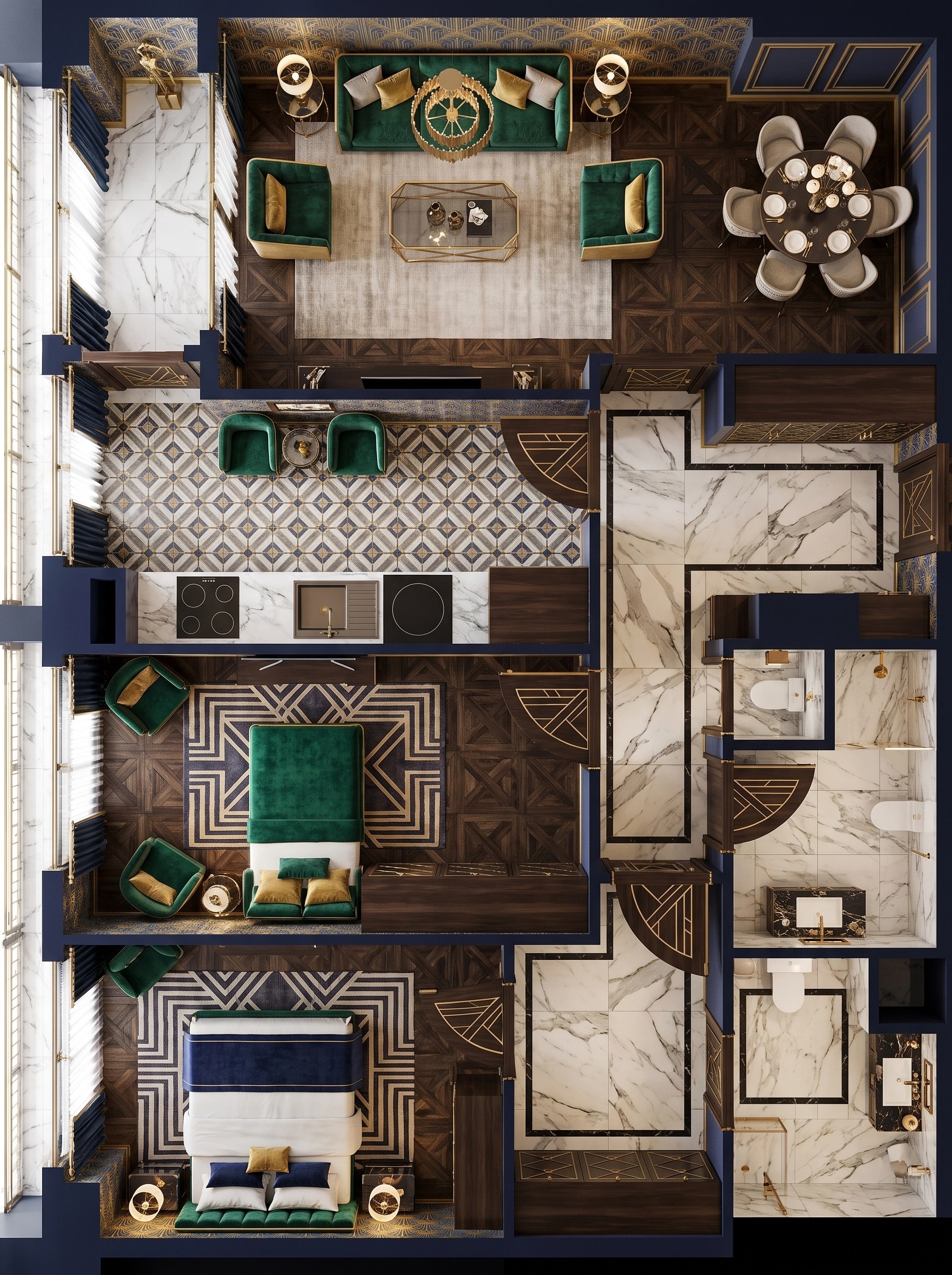 Art Deco Living Room design — interior photo by GenRoom AI