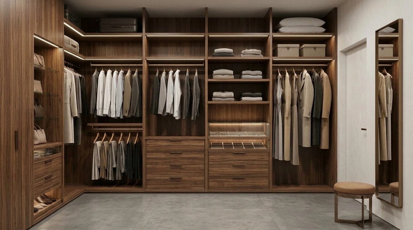 Interior design in Minimalism style — wardrobe by GenRoom AI