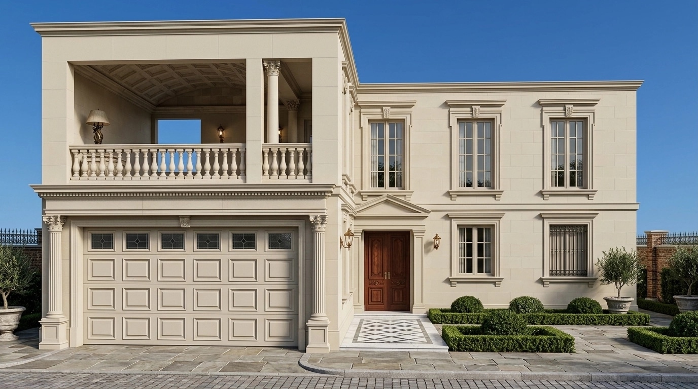 Neoclassic Facade Facade design — facade photo by GenRoom AI