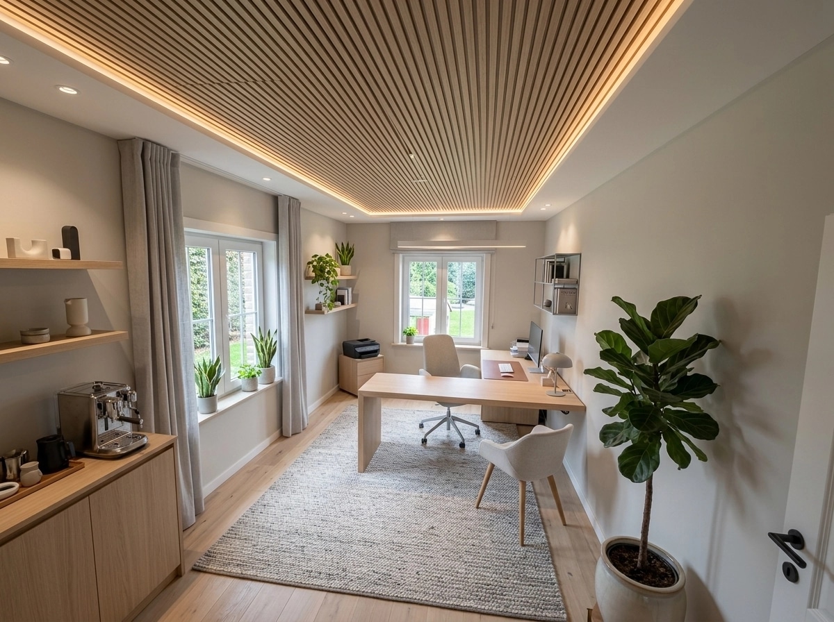 Office interior in Scandinavian style — photo by GenRoom AI
