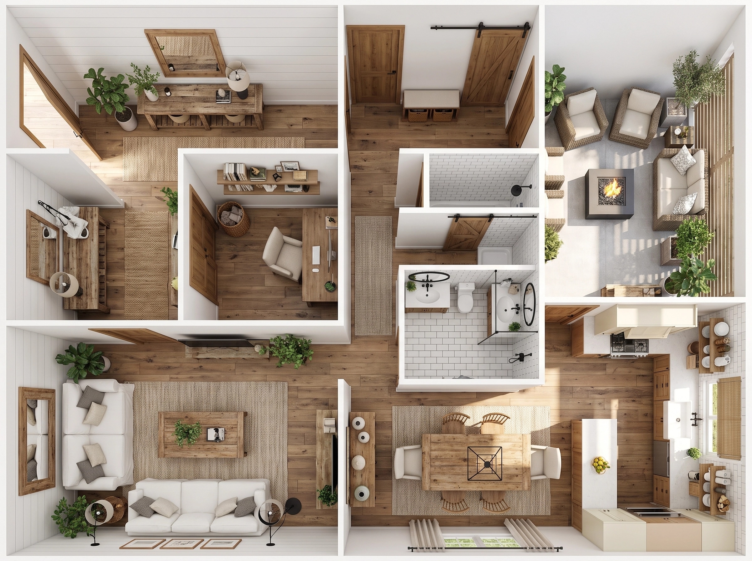 Modern Farmhouse Living Room design — interior photo by GenRoom AI