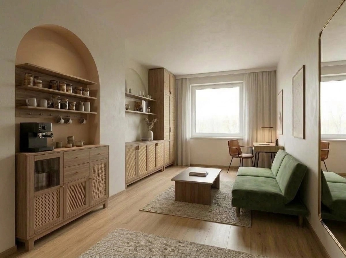 Interior design in Minimalism style — Living Room by GenRoom AI