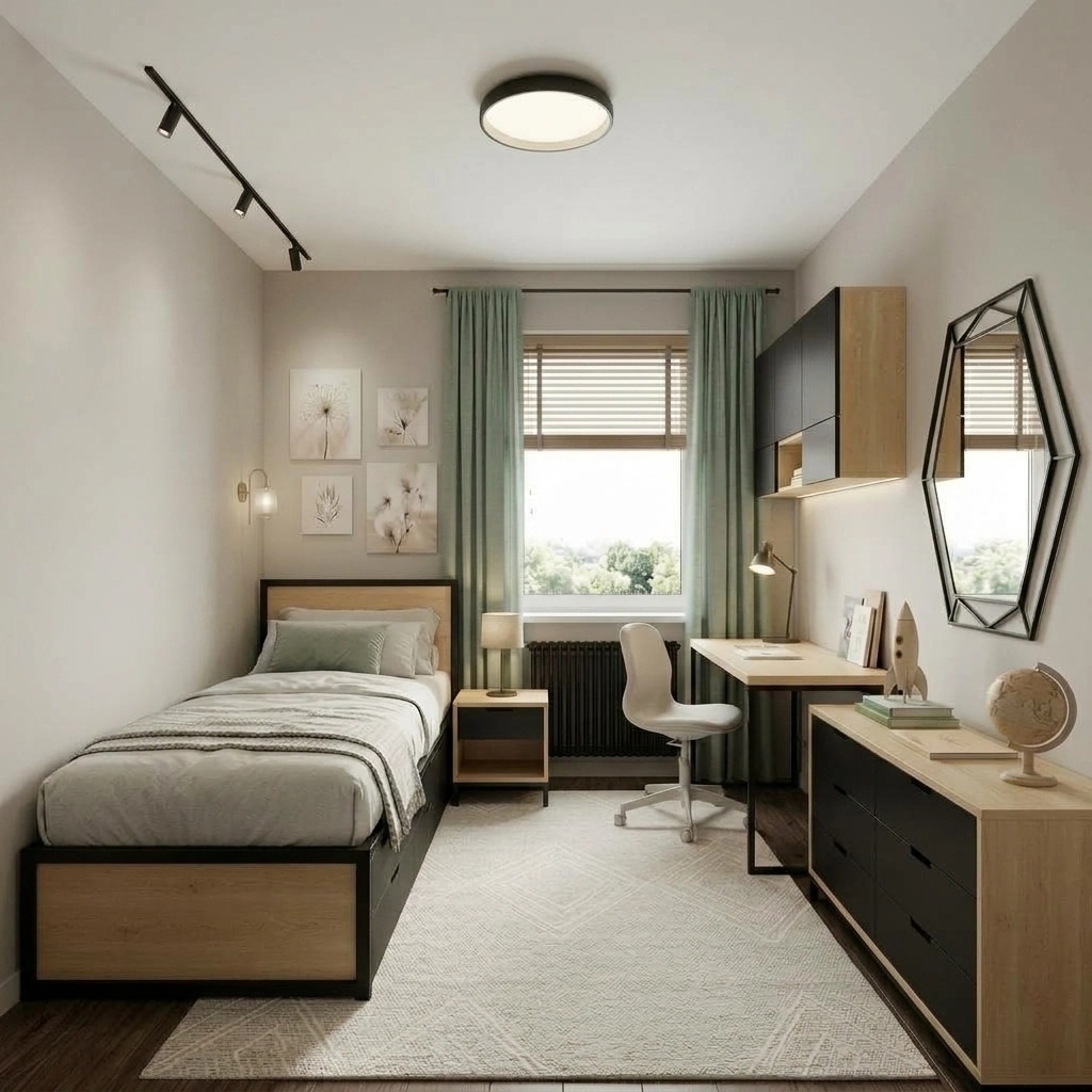 Loft / Industrial Kids Room design — interior photo by GenRoom AI