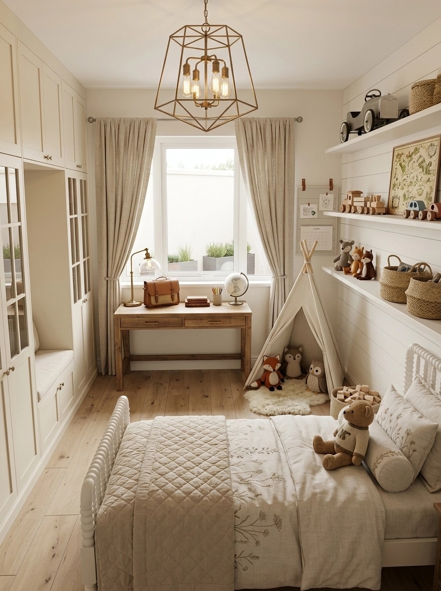 Interior design in Modern Farmhouse style — Kids Room by GenRoom AI