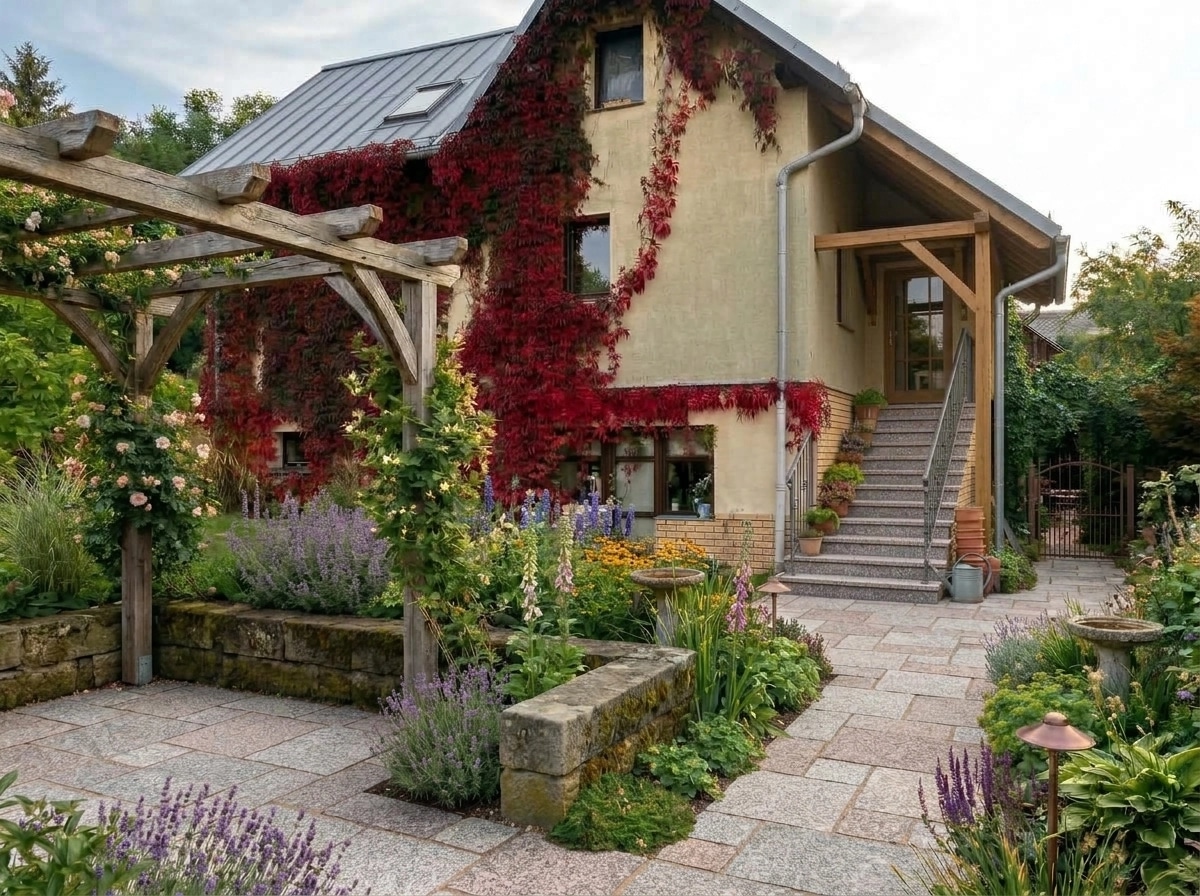 Country Rustic Garden Jardim design — yard photo by GenRoom AI